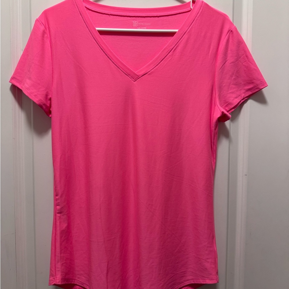 Bright Pink V-Neck Women's Top